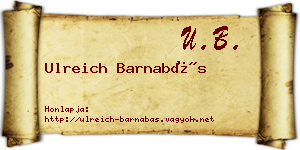 Ulreich Barnabás névjegykártya